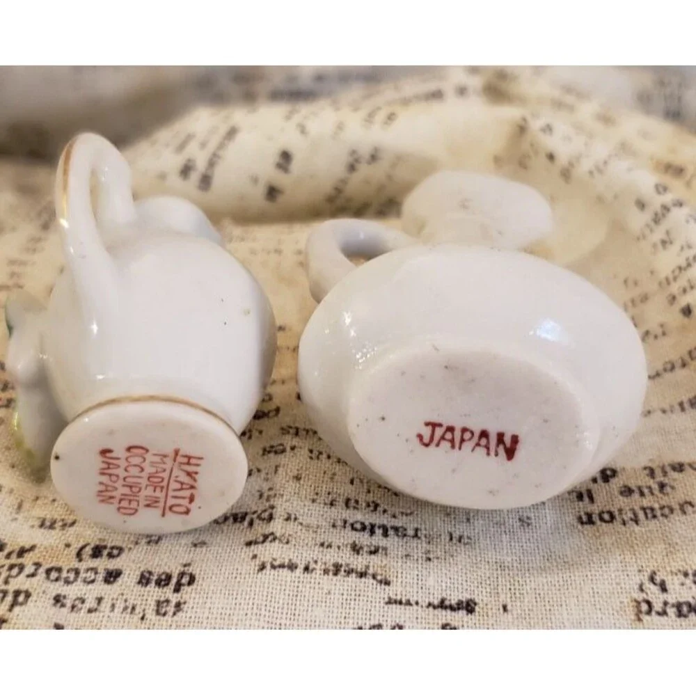 Elegant, Sophisticated - Two Vintage Miniature Pitchers with Floral Details